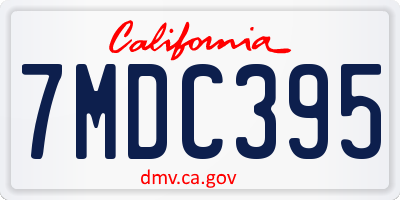 CA license plate 7MDC395