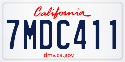 CA license plate 7MDC411