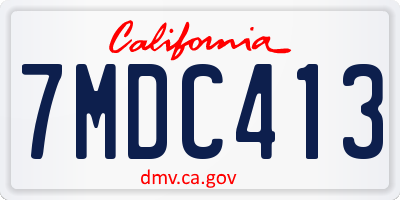 CA license plate 7MDC413