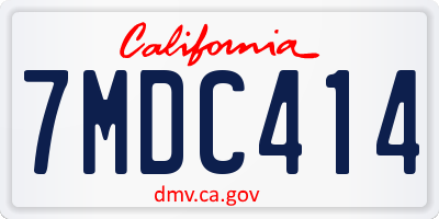 CA license plate 7MDC414