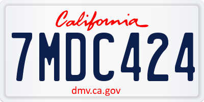 CA license plate 7MDC424