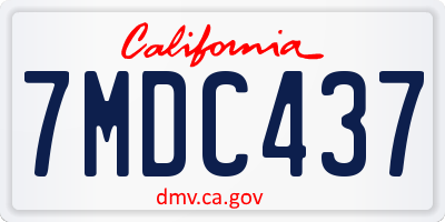 CA license plate 7MDC437