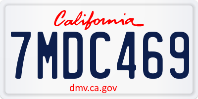 CA license plate 7MDC469