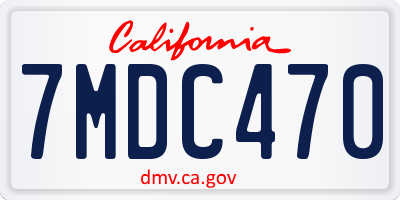 CA license plate 7MDC470
