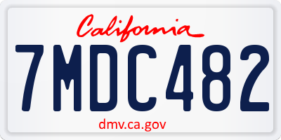CA license plate 7MDC482