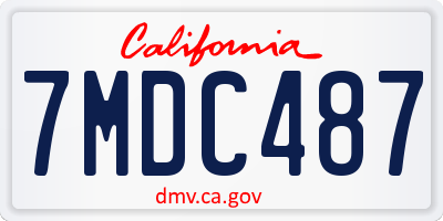 CA license plate 7MDC487