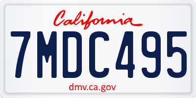 CA license plate 7MDC495