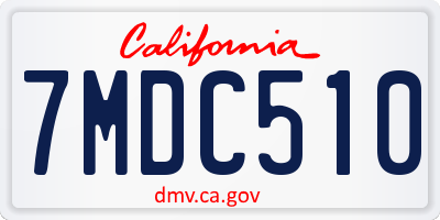 CA license plate 7MDC510