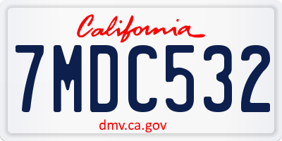 CA license plate 7MDC532