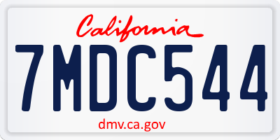 CA license plate 7MDC544