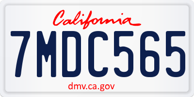 CA license plate 7MDC565