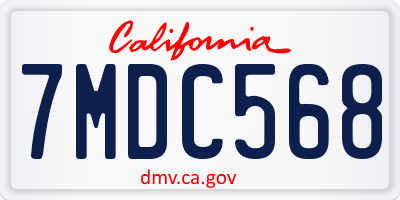 CA license plate 7MDC568