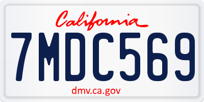 CA license plate 7MDC569