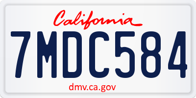 CA license plate 7MDC584