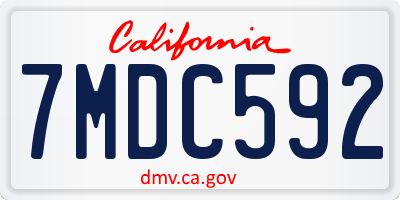 CA license plate 7MDC592