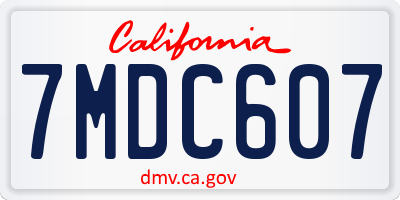 CA license plate 7MDC607