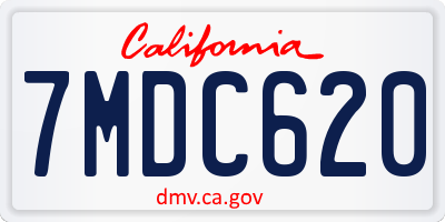 CA license plate 7MDC620