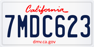 CA license plate 7MDC623