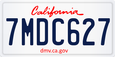 CA license plate 7MDC627