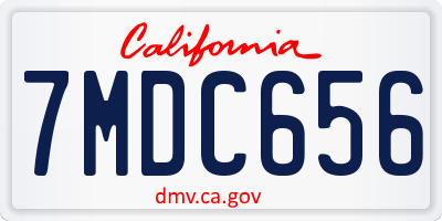 CA license plate 7MDC656