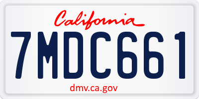 CA license plate 7MDC661