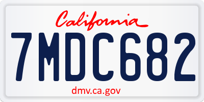 CA license plate 7MDC682