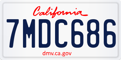 CA license plate 7MDC686