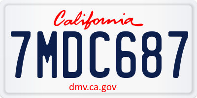 CA license plate 7MDC687