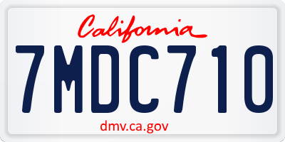 CA license plate 7MDC710