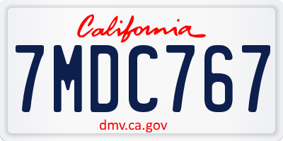 CA license plate 7MDC767
