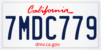 CA license plate 7MDC779