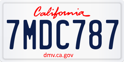 CA license plate 7MDC787