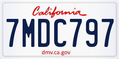 CA license plate 7MDC797