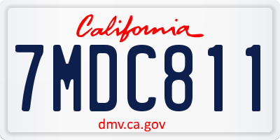 CA license plate 7MDC811