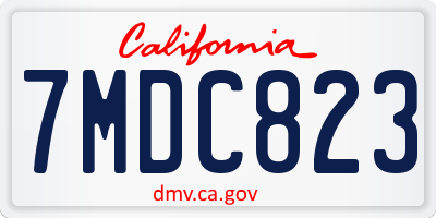 CA license plate 7MDC823