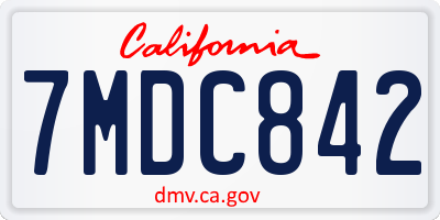 CA license plate 7MDC842