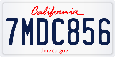 CA license plate 7MDC856