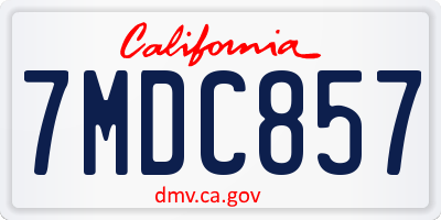 CA license plate 7MDC857