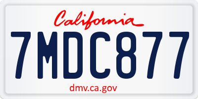 CA license plate 7MDC877