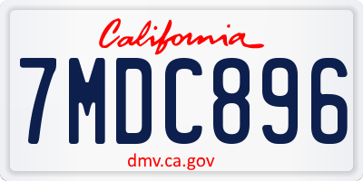 CA license plate 7MDC896