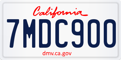 CA license plate 7MDC900