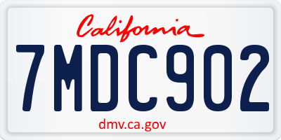 CA license plate 7MDC902