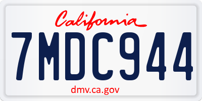 CA license plate 7MDC944