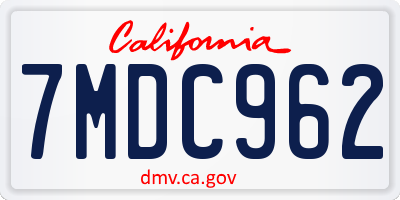 CA license plate 7MDC962
