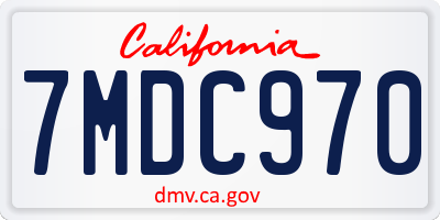 CA license plate 7MDC970