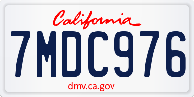 CA license plate 7MDC976
