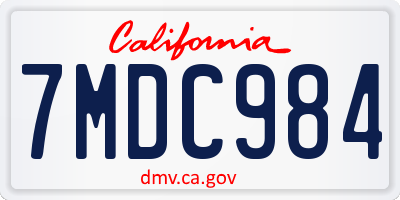 CA license plate 7MDC984