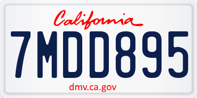 CA license plate 7MDD895