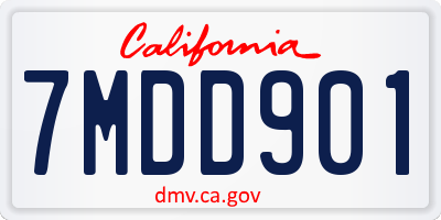 CA license plate 7MDD901