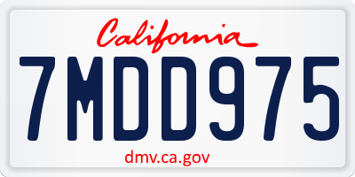 CA license plate 7MDD975